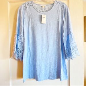 *NWT* J. Jill Baby Blue Peasant Tee